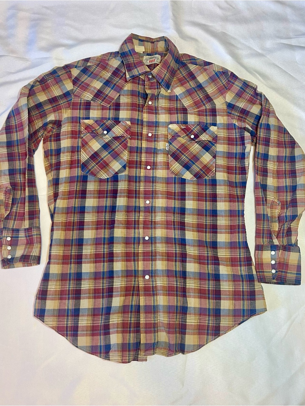 Vintage Levi’s Western Pearl Snap Button Up Shirt Sz M